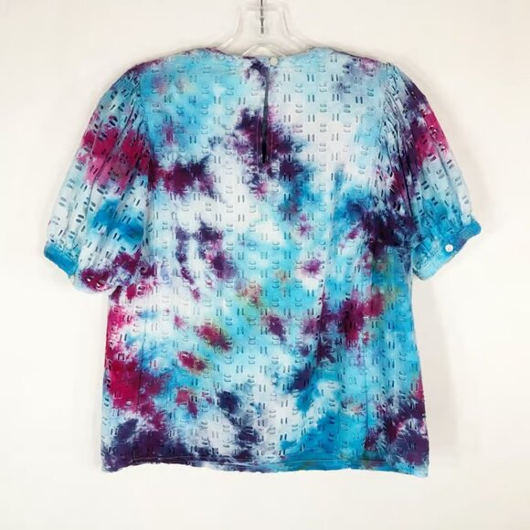 Elizabeth and James XS Top Handmade Tie Dye Powder Puff Blue Purple Pink - Picture 2 of 3
